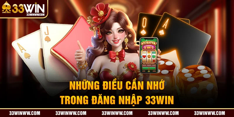 Điều cần nhớ khi thực hiện đăng nhập 33WIN